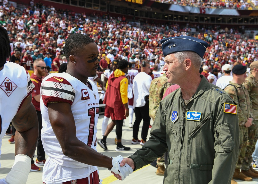 AFDW Commander and Command Chief at the Washington Commander game