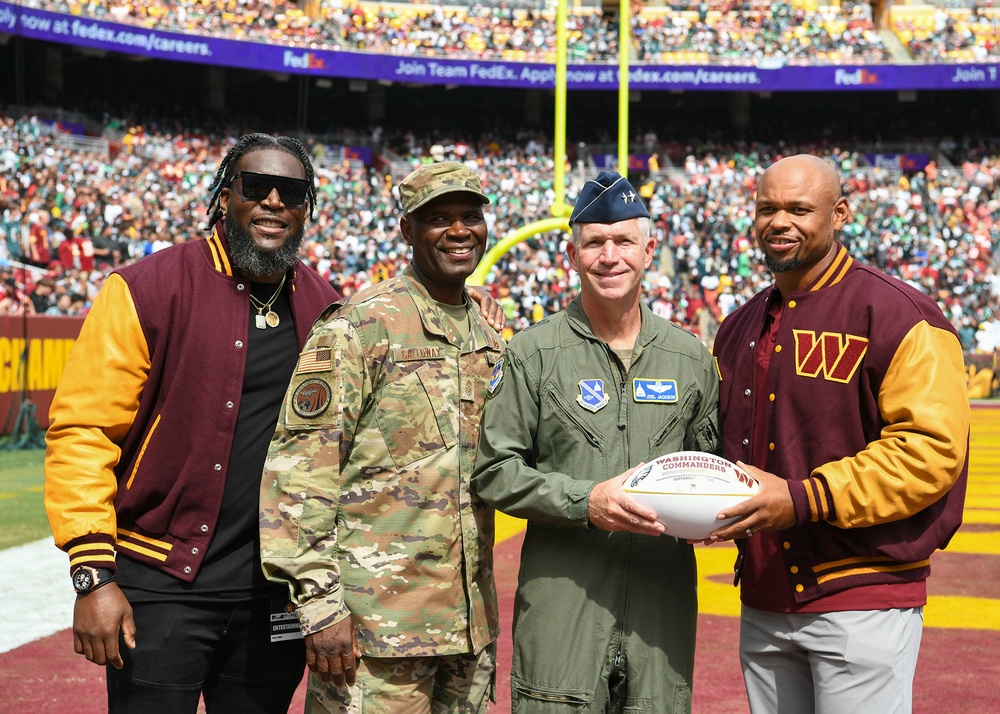 AFDW Commander and Command Chief at the Washington Commander game