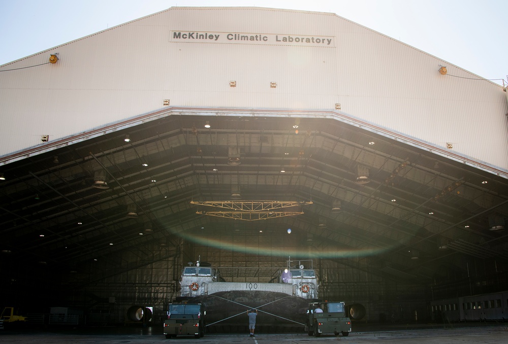 Navy amphibious craft enters McKinley Lab