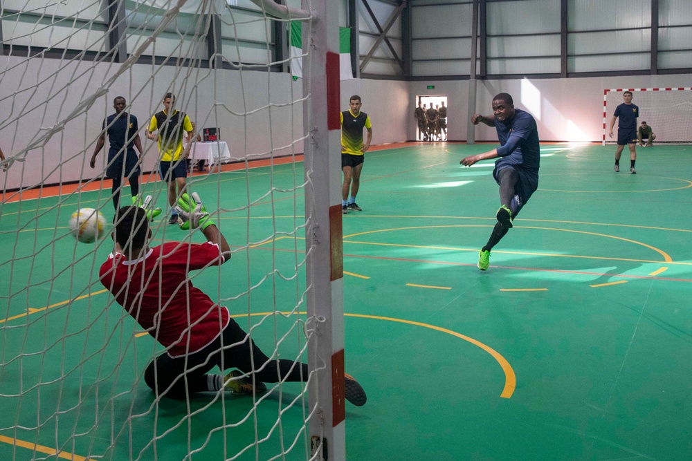 USS Farragut (DDG 99) Sailors Play Soccer with Algerian Naval Forces