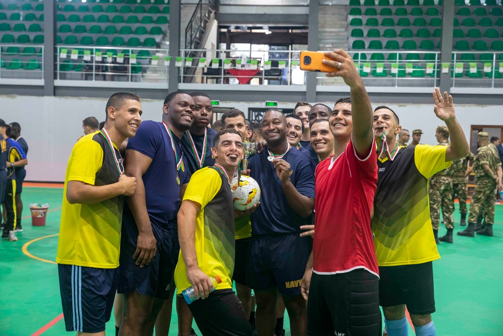 USS Farragut (DDG 99) Sailors Play Soccer with Algerian Naval Forces