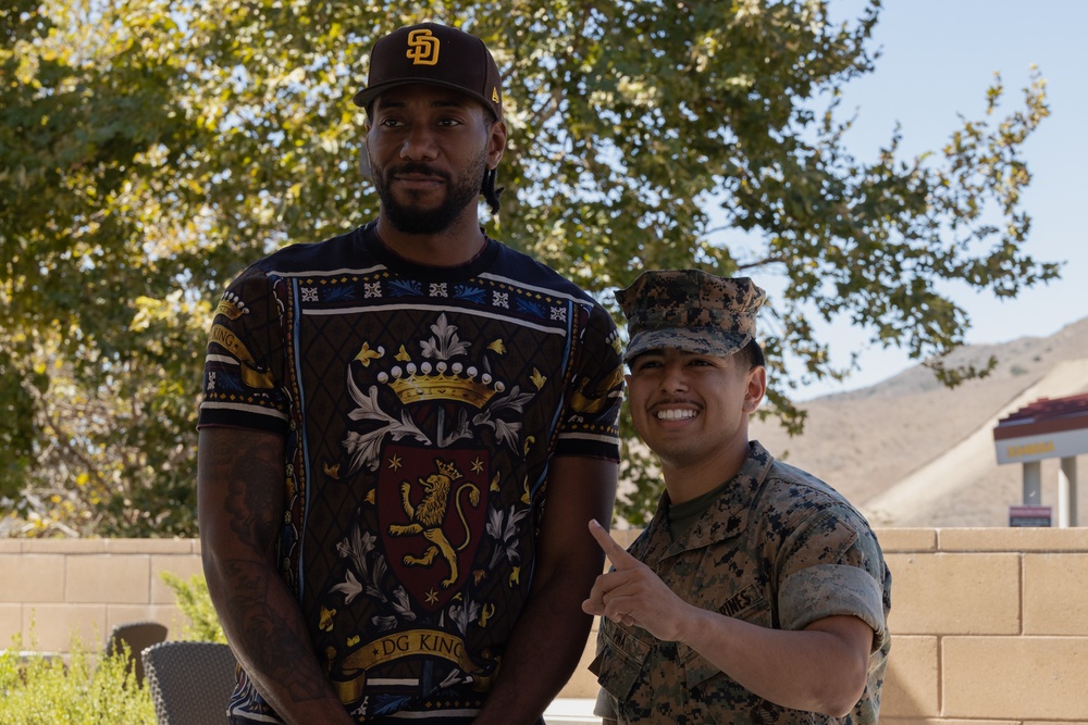 Marines welcome Kawhi Leonard aboard Camp Pendleton