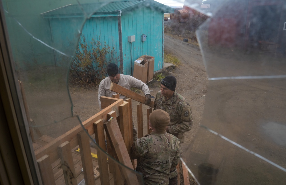 Joint Task Force-Alaska works storm recovery efforts in Golovin, Alaska for Operation Merbok Response