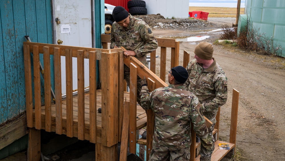 Joint Task Force-Alaska works storm recovery efforts in Golovin, Alaska for Operation Merbok Response