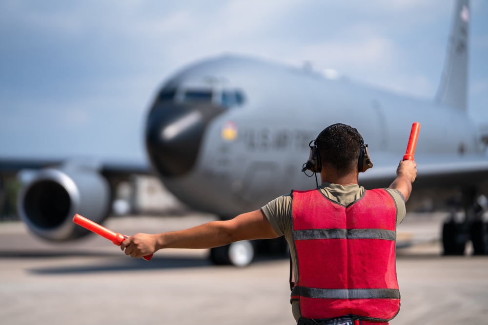 KC-135 Stratotanker aircraft departs from MacDill