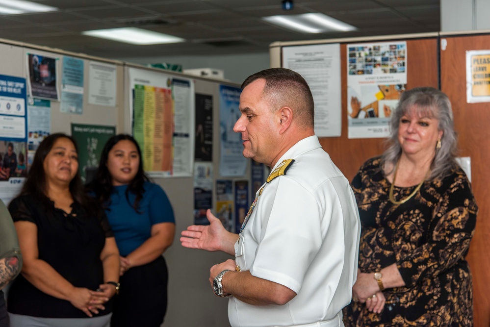 JRM Commander Speaks with FFSC at Naval Base Guam