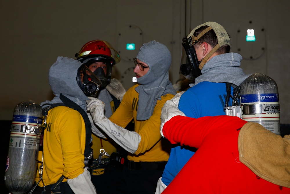 Abraham Lincoln Sailors participate in general quarters