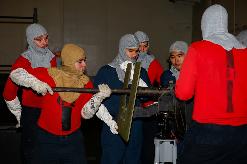 Abraham Lincoln Sailors participate in general quarters