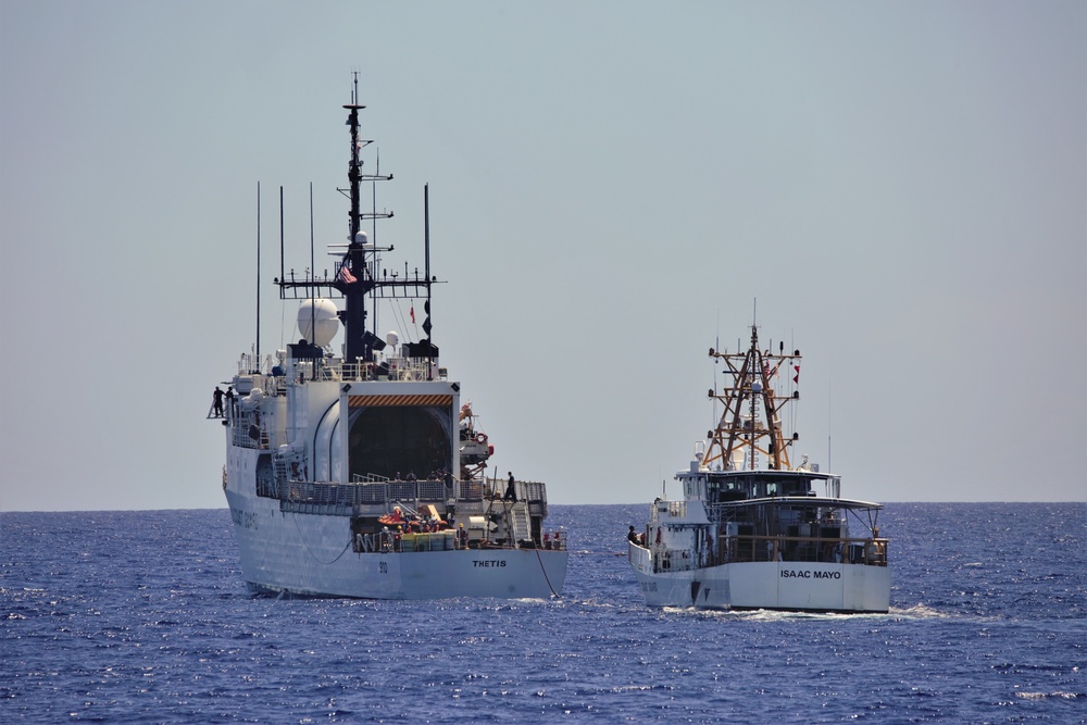 Coast Guard cutters staged in the Florida Straits