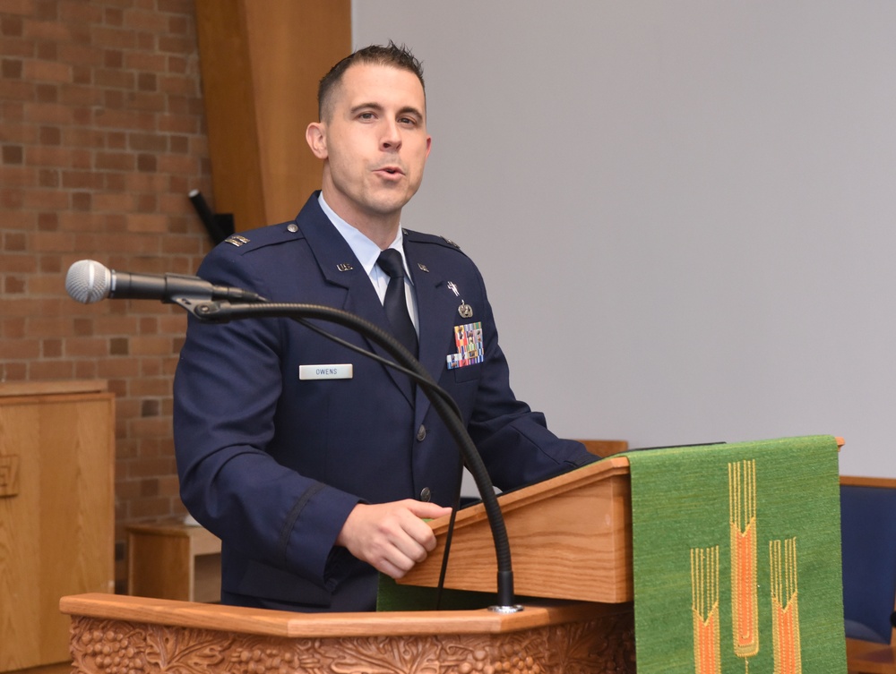 From maintainer stripes to captain bars to chaplain cross, 100th ARW officer follows higher calling to help others