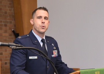 From maintainer stripes to captain bars to chaplain cross, 100th ARW officer follows higher calling to help others