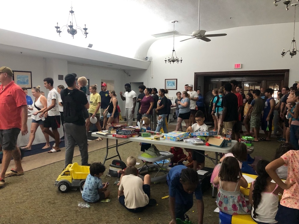 Hurricane Ian evacuees eat dinner at Naval Air Station Key West