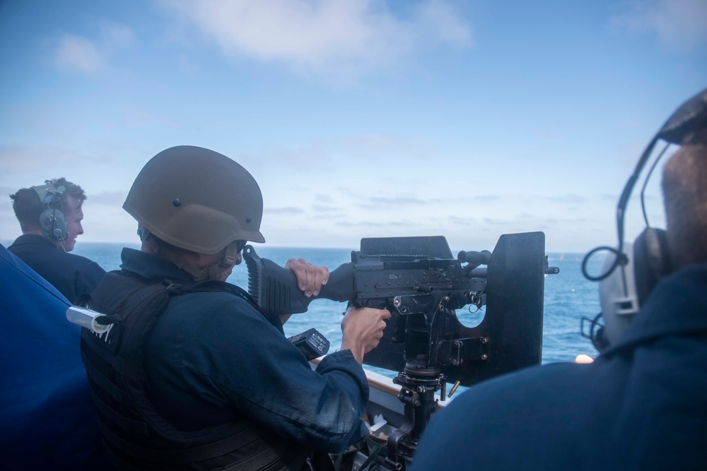 U.S. Navy Sailors Participate In A Live Fire Exercise