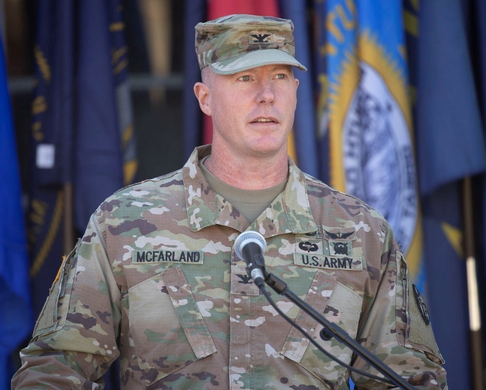 Col. Craig McFarlane details his remarks