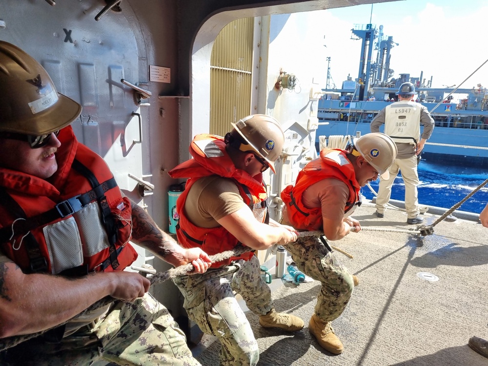 DVIDS - Images - Seabees attached to the LSD 47 USS Rushmore pull in ...