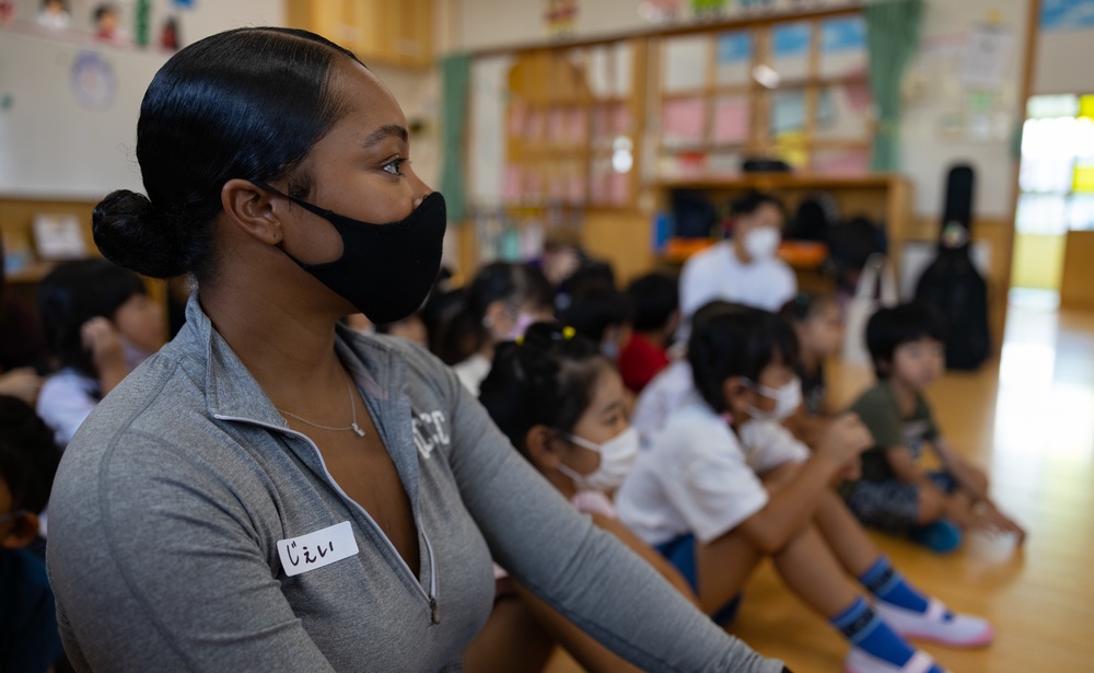 Marines Teach Suginoko Preschool Students English