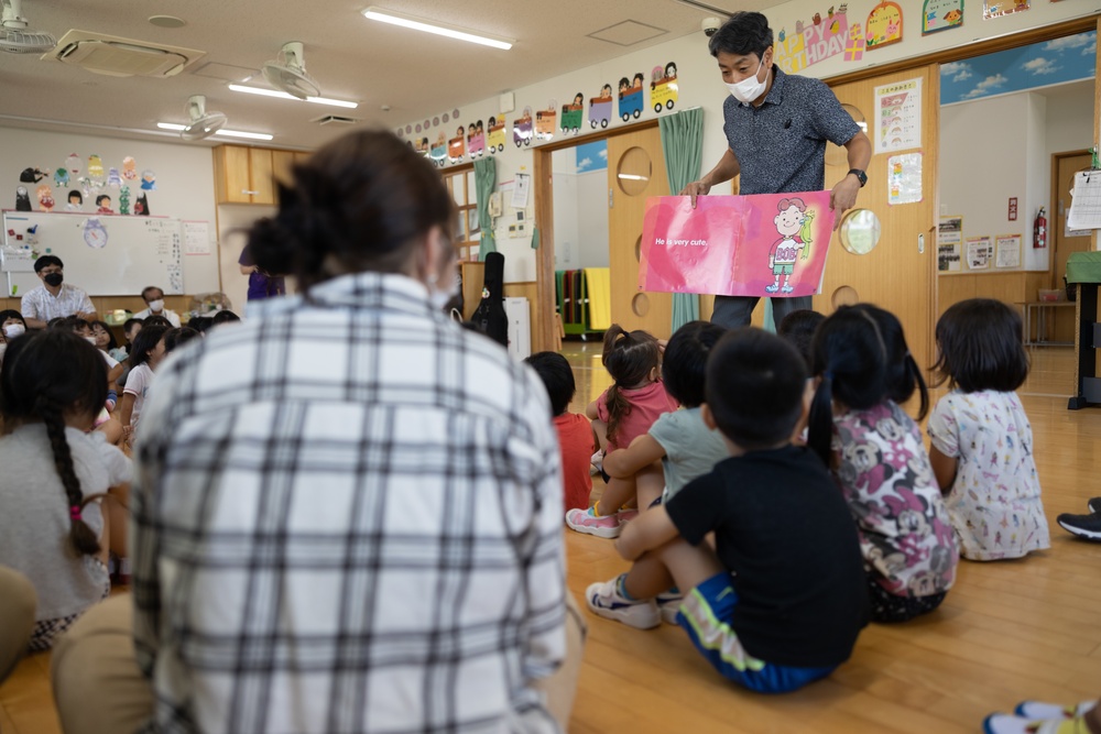 Marines Teach Suginoko Preschool Students English