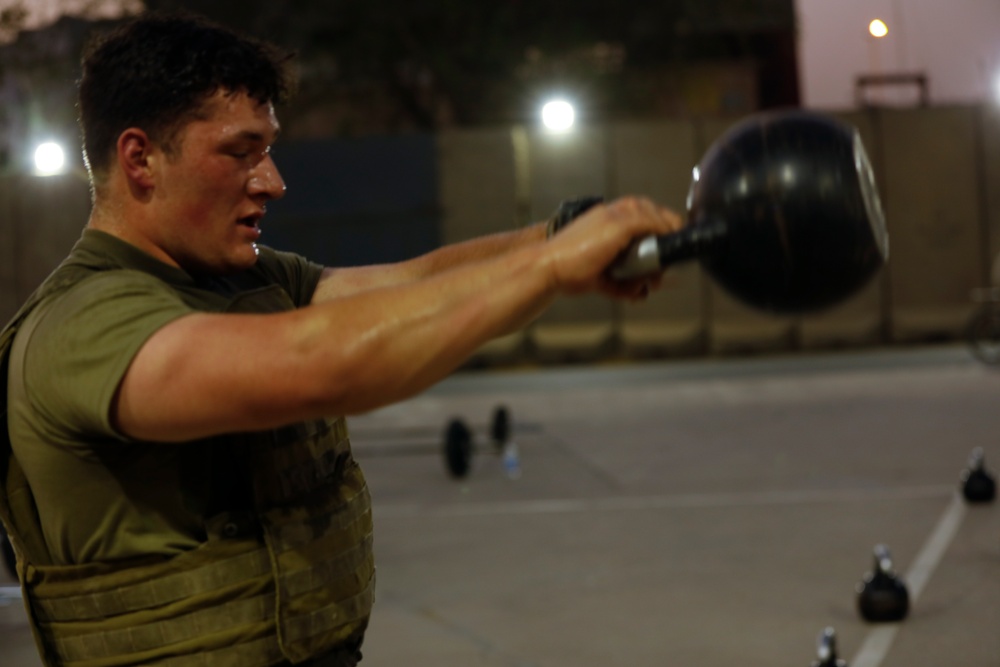 Combined Joint Task Force Operation Inherent Resolve participate in the SSG Ollis CrossFit Challenge