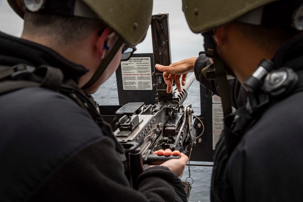 USS Arlington crew-served weapons training