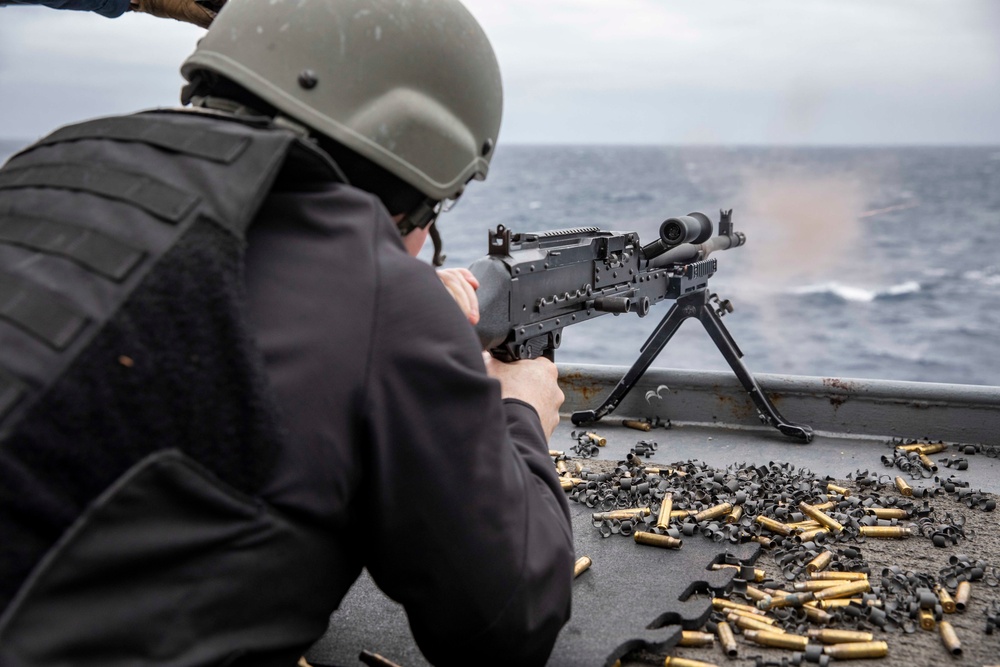USS Arlington crew-served weapons training