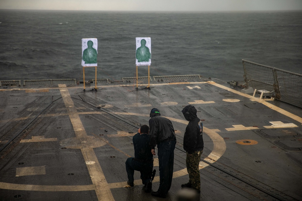 USS Paul Ignatius (DDG 117) Sailors Conduct Small Arms Weapons Shoot