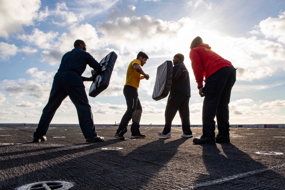 USS Arlington security forces training