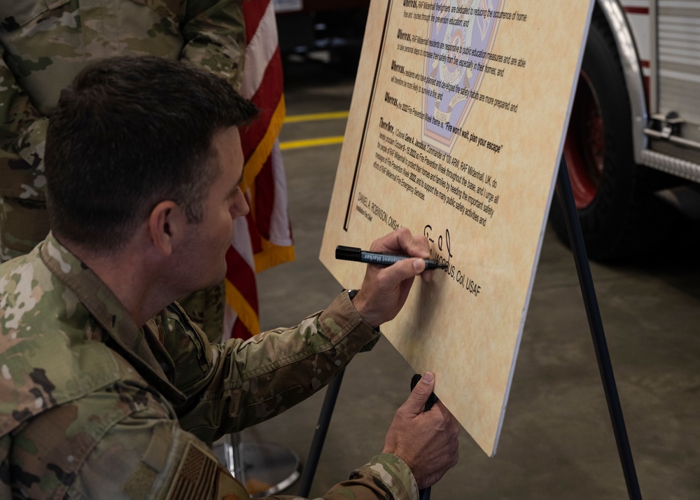 RAF Mildenhall Fire Proclamation signing