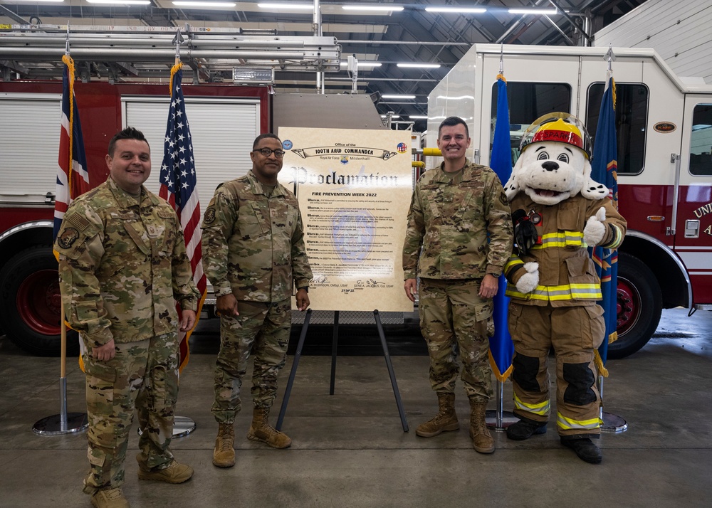 RAF Mildenhall Fire Proclamation signing