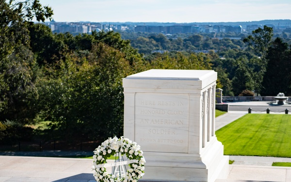 Minister of Interior and Kingdom Affairs for the Netherlands Hanke Bruins Slot Participates in a Public Wreath-Laying at the Tomb of the Unknown Soldier
