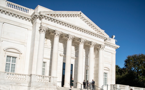 Minister of Interior and Kingdom Affairs for the Netherlands Hanke Bruins Slot Participates in a Public Wreath-Laying at the Tomb of the Unknown Soldier