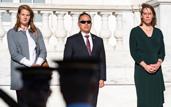 Minister of Interior and Kingdom Affairs for the Netherlands Hanke Bruins Slot Participates in a Public Wreath-Laying at the Tomb of the Unknown Soldier