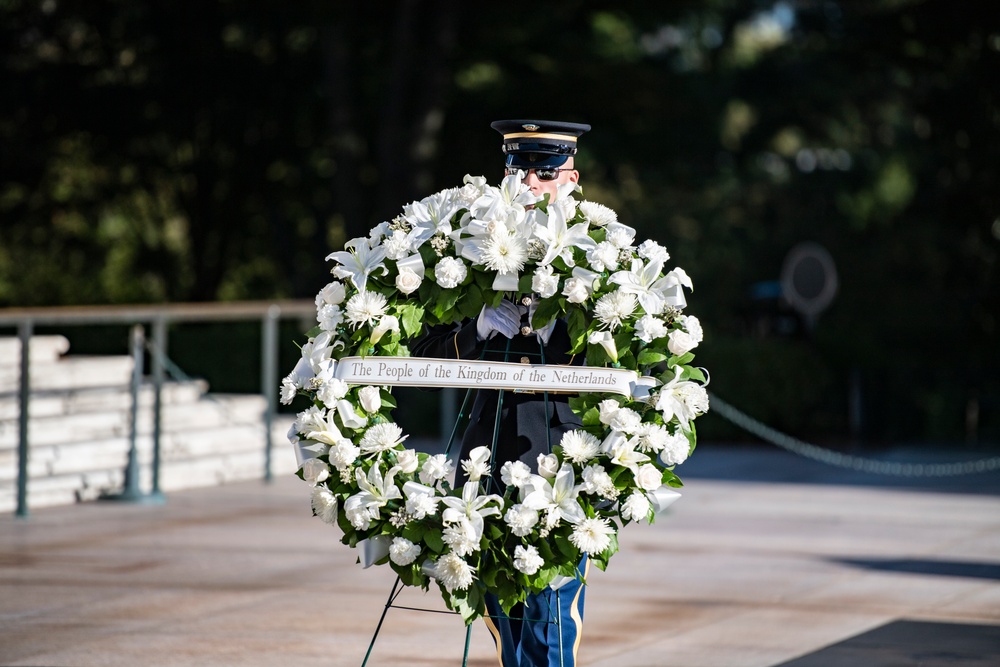 Minister of Interior and Kingdom Affairs for the Netherlands Hanke Bruins Slot Participates in a Public Wreath-Laying at the Tomb of the Unknown Soldier