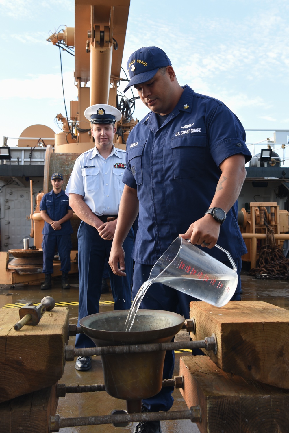 Cutterman ceremony on board the Coast Guard Cutter Marcus Hanna