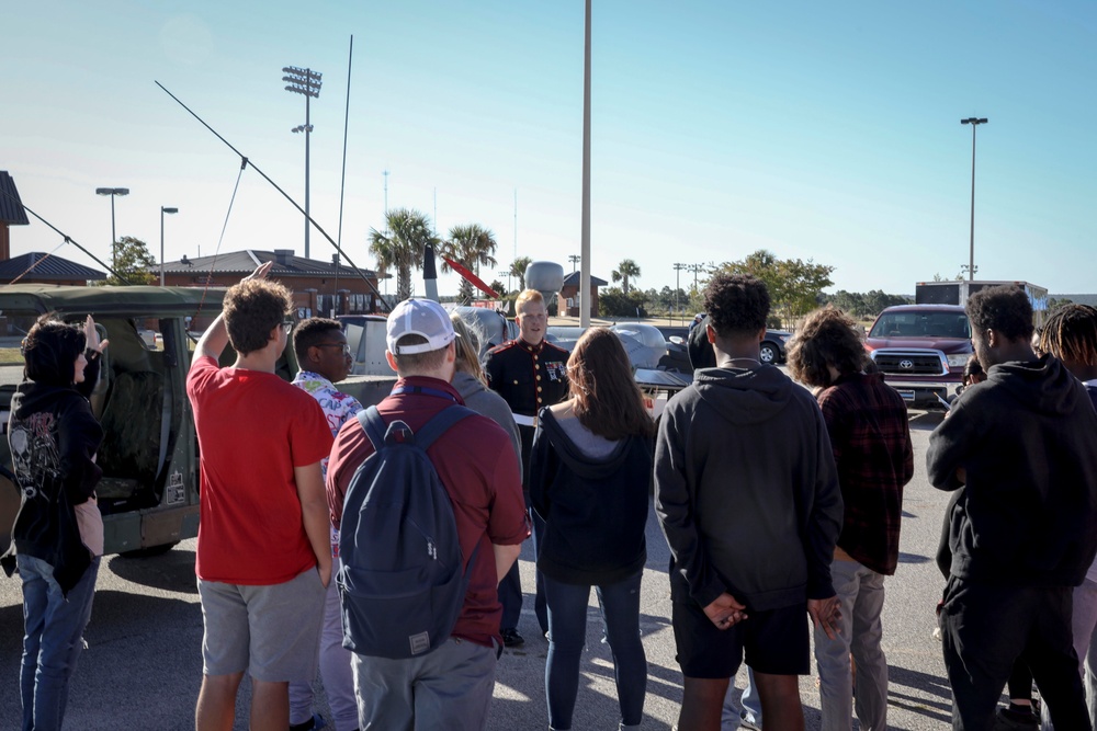 Lexington Marines visit White Knoll High School