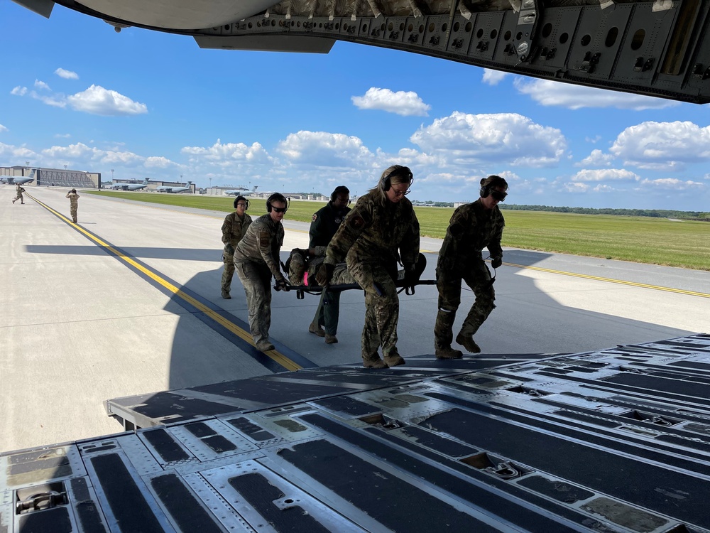 The 459th AES holds innovative medical exercise with medical squadrons, SFS