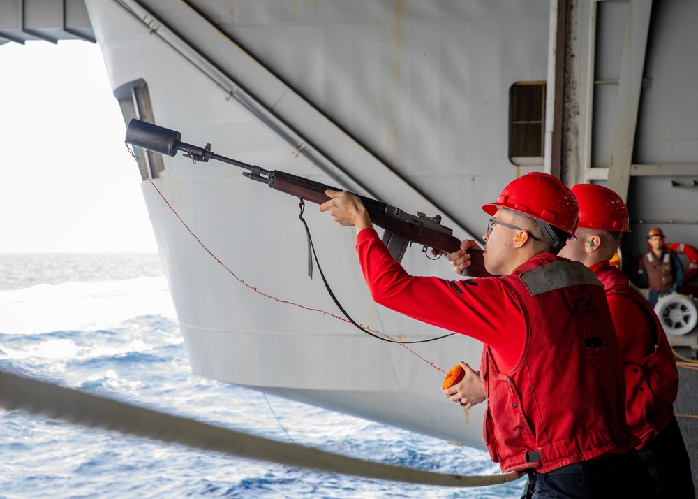 USS George H.W. Bush (CVN 77) Performs Replenishment-at-Sea with USNS Arctic (T-AOE 8)