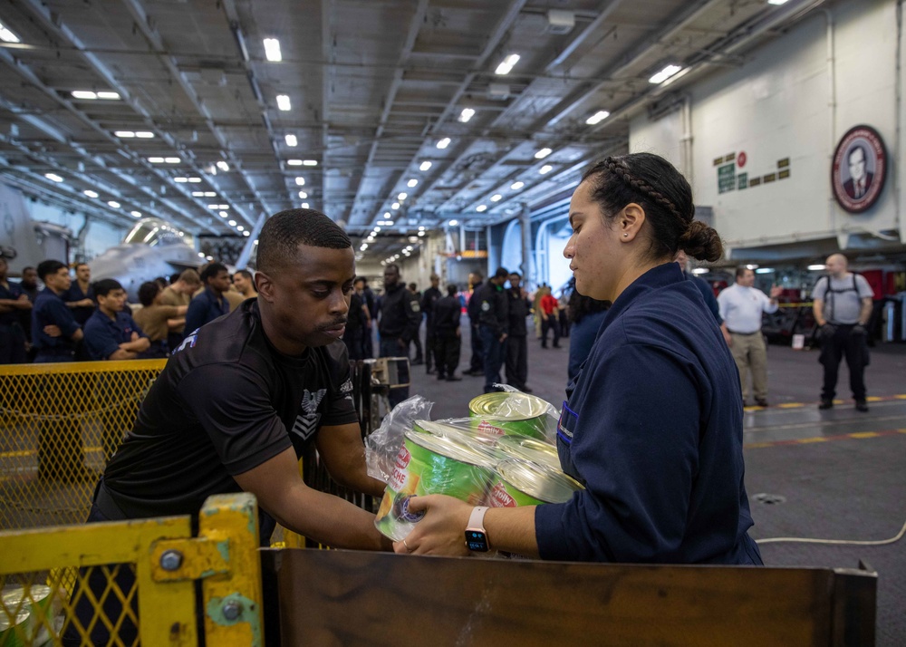 USS George H.W. Bush (CVN 77) Performs Replenishment-at-Sea with USNS Arctic (T-AOE 8)