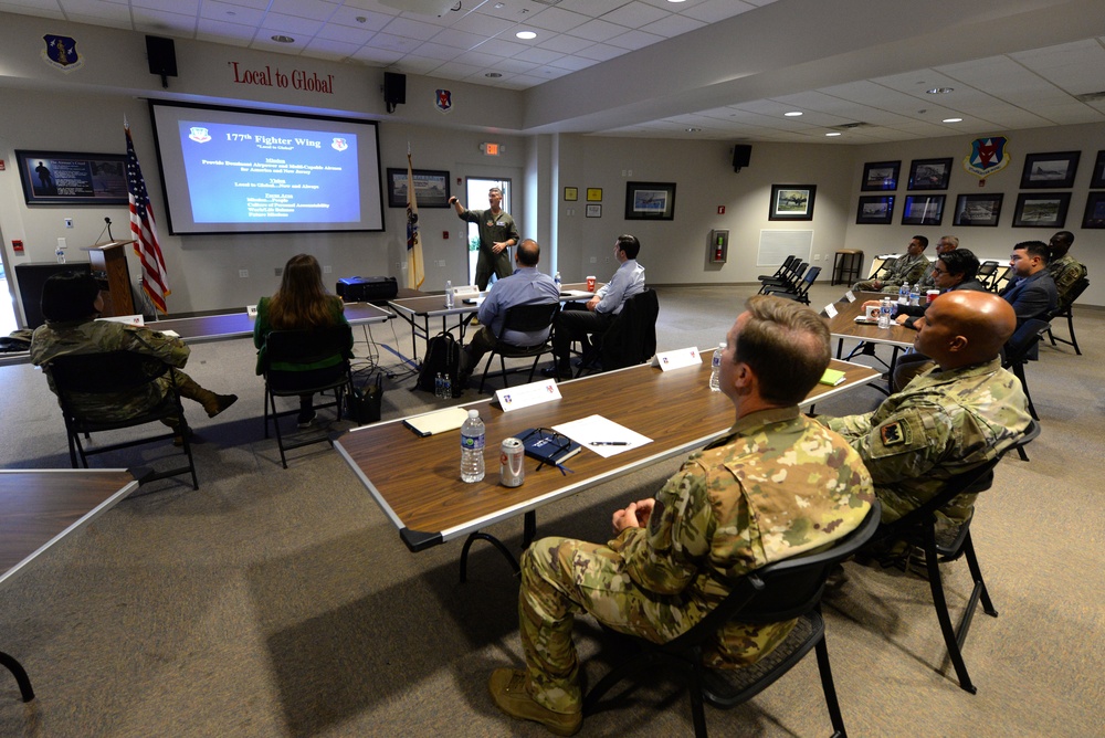 Members of the New Jersey Governor's Cabinet visit the 177th Fighter Wing of the New Jersey Air National Guard