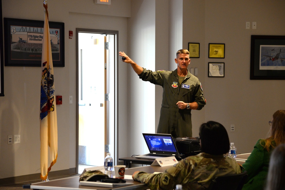 Members of the New Jersey Governor's Cabinet visit the 177th Fighter Wing of the New Jersey Air National Guard