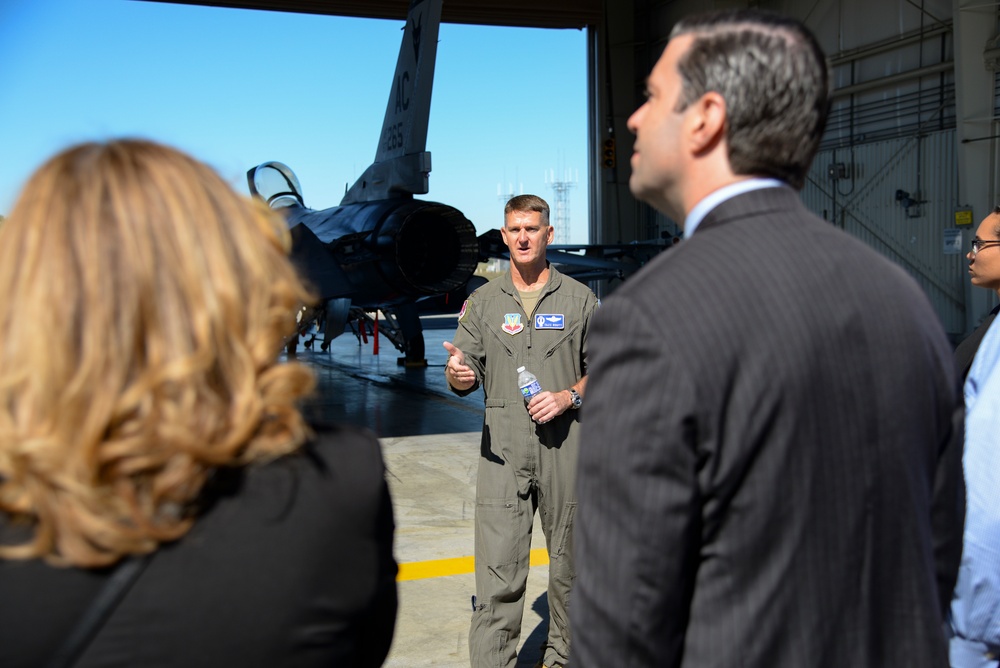 Members of the New Jersey Governor's Cabinet visit the 177th Fighter Wing of the New Jersey Air National Guard