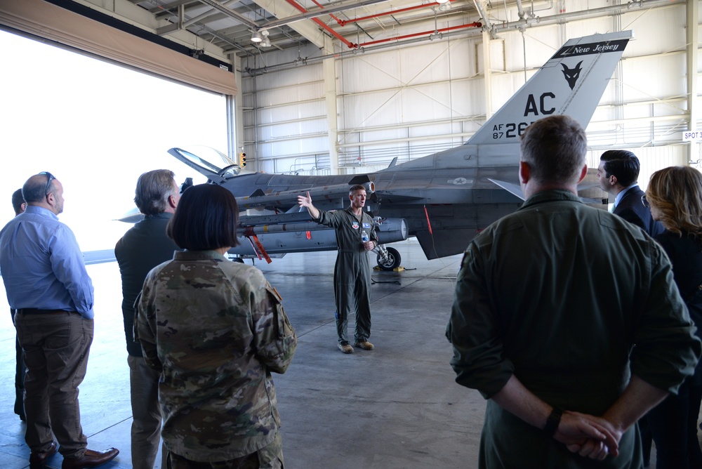 Members of the New Jersey Governor's Cabinet visit the 177th Fighter Wing of the New Jersey Air National Guard