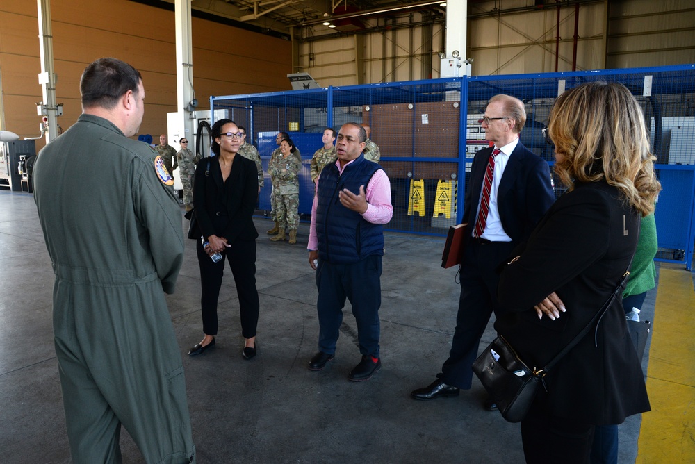 Members of the New Jersey Governor's Cabinet visit the 177th Fighter Wing of the New Jersey Air National Guard