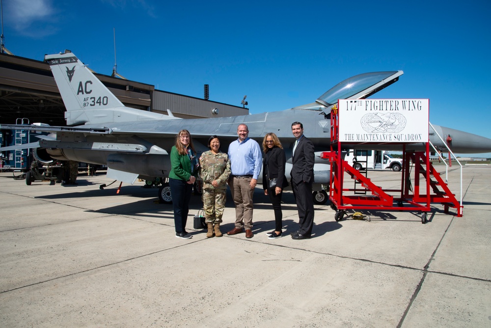 Members of the New Jersey Governor's Cabinet visit the 177th Fighter Wing of the New Jersey Air National Guard