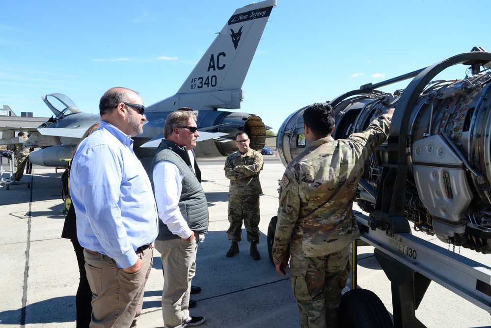 Members of the New Jersey Governor's Cabinet visit the 177th Fighter Wing of the New Jersey Air National Guard