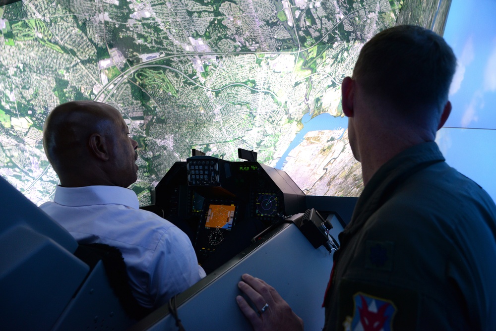 Members of the New Jersey Governor's Cabinet visit the 177th Fighter Wing of the New Jersey Air National Guard