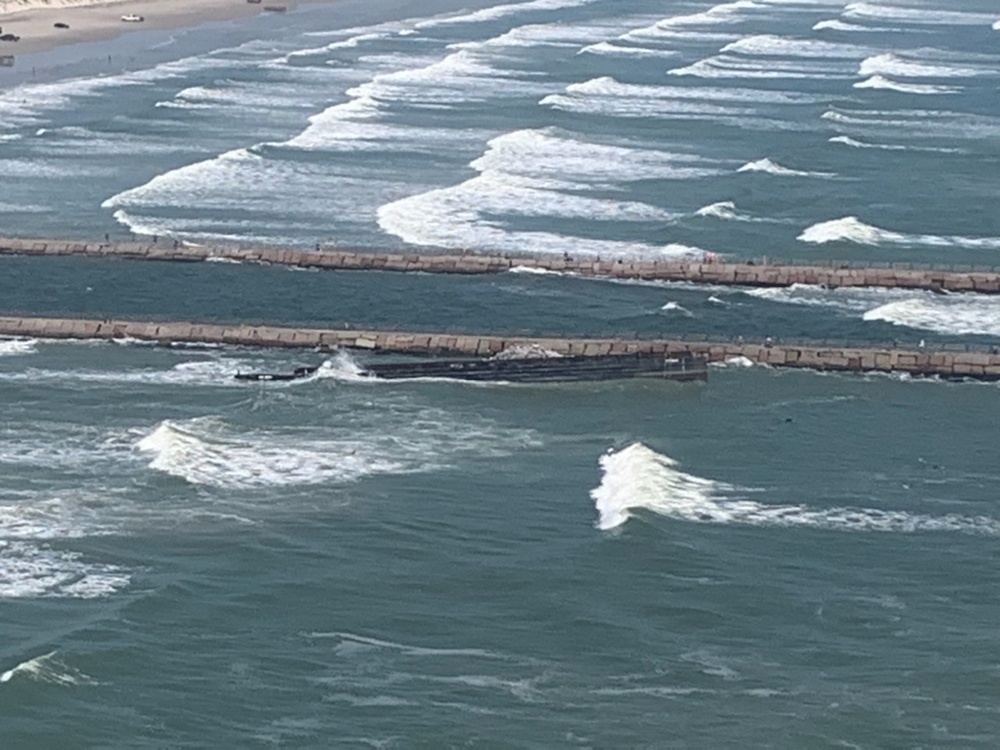 Coast Guard responds to adrift, aground barge near Corpus Christi, Texas
