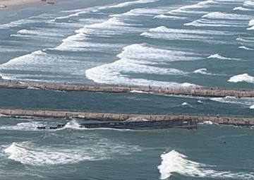 Coast Guard responds to adrift, aground barge near Corpus Christi, Texas