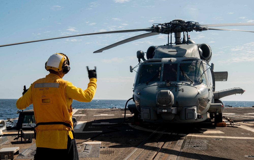 Sailors Signals A Helicopter