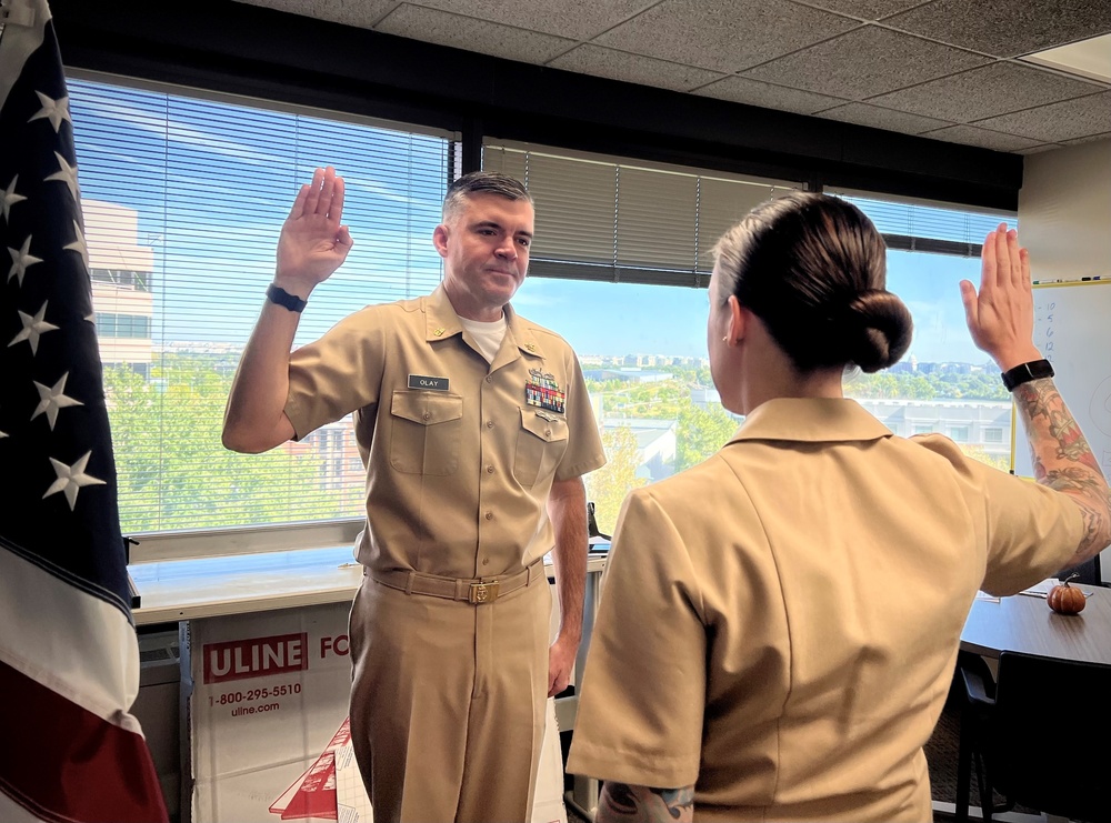 MCC(SW/IW) Matthew Olay reenlistment