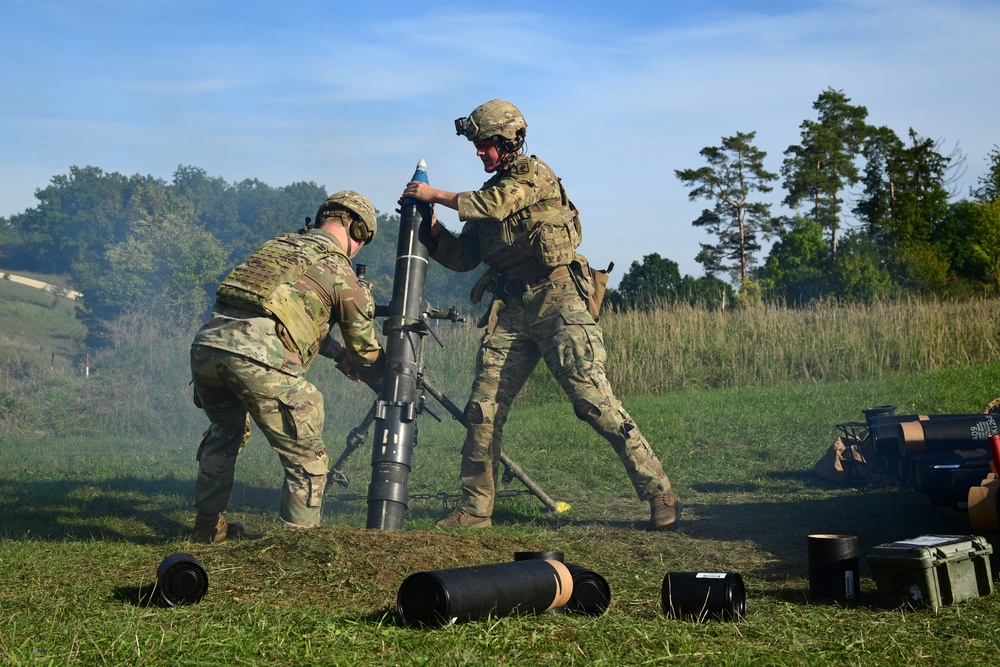 11C Sky Soldiers Provide Mortar Support for Combined Arms Live Fire Exercise